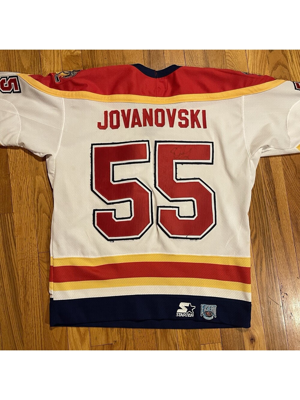 Signed JOVANOVSKI Jersey Florida Panthers Hockey Size L / XL STARTER Vintage